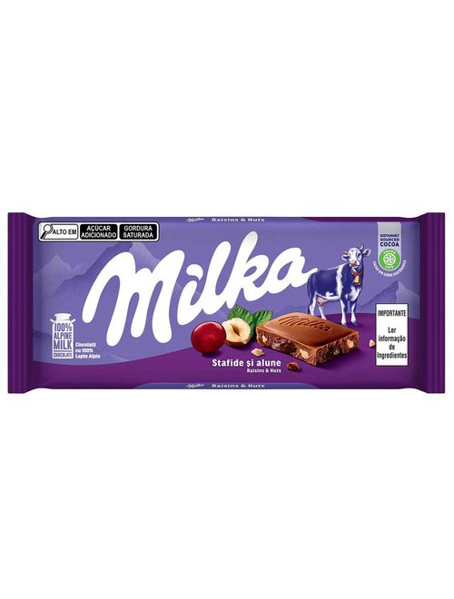 Tablete de Chocolate Avelã e Passas 100g - Milka
