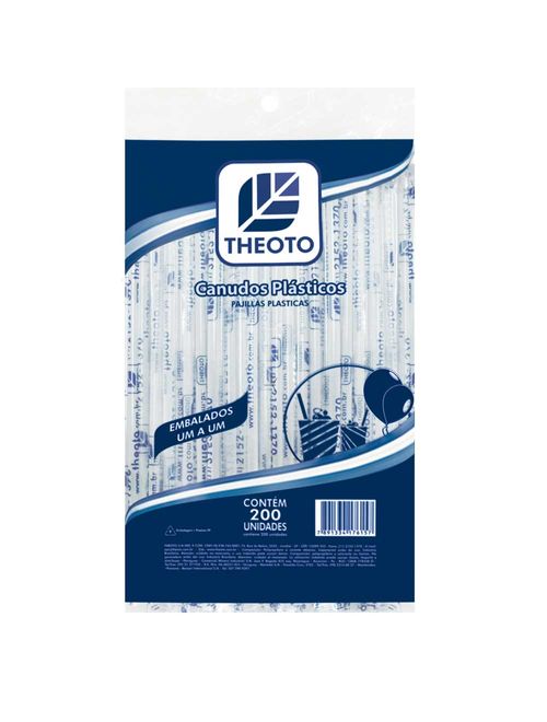 Canudo Plástico Embalado c/200 - Theoto