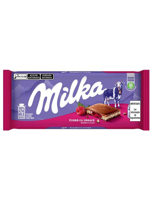 Tablete de Chocolate Framboesa e Creme 100g - Milka