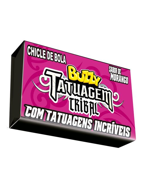 Chiclete Buzzy Tattoo Tribal Morango c/100 - Riclan