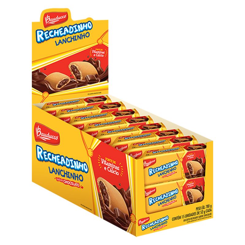 Biscoito Recheadinho Chocolate g Bauducco - Doce Malu