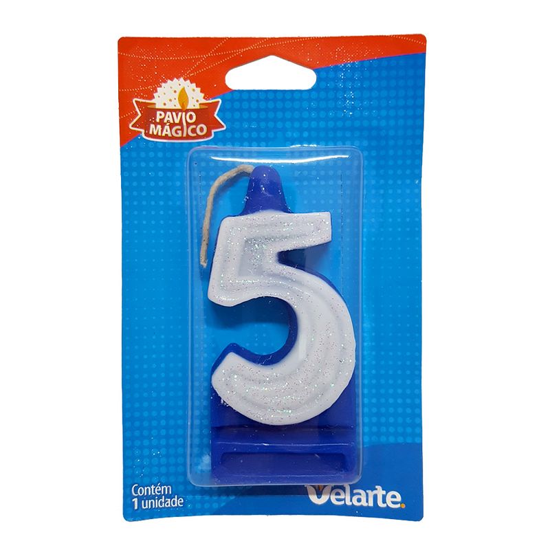 Vela-Super-Numero-5-Azul---Velarte