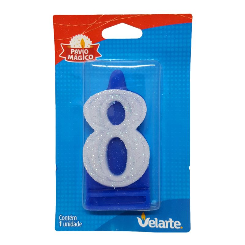 Vela-Super-Numero-8-Azul---Velarte