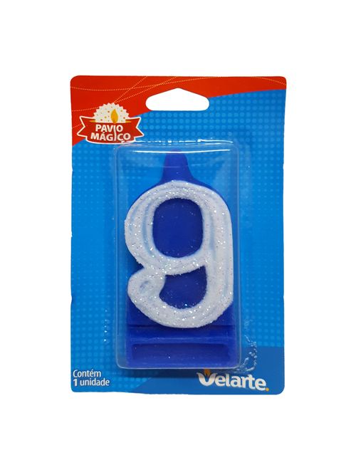 Vela Super Número 9 Azul - Velarte