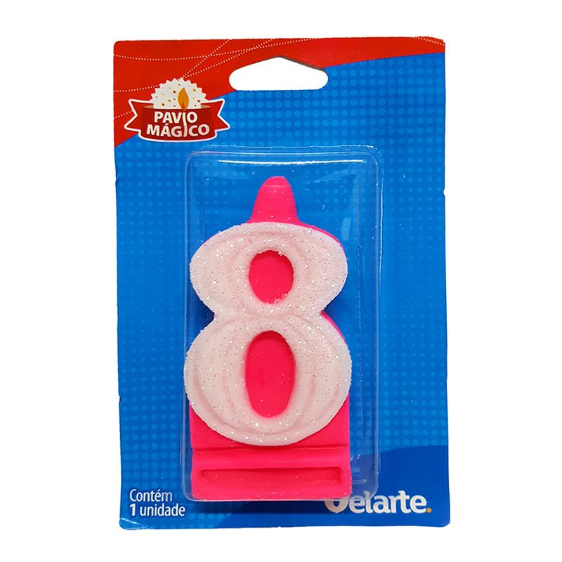 Vela-Super-Numero-Rosa-8---Velarte