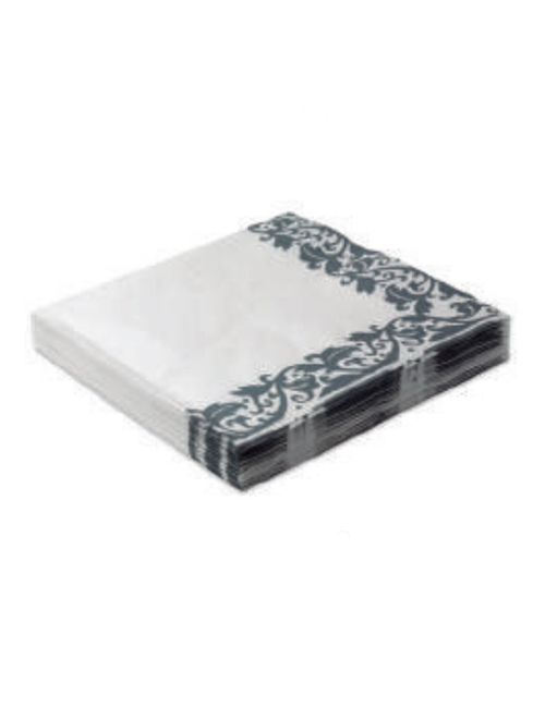 Guardanapo Estampado Arabesco Prata ref. 047 33x33 c/20 - Silver Festas