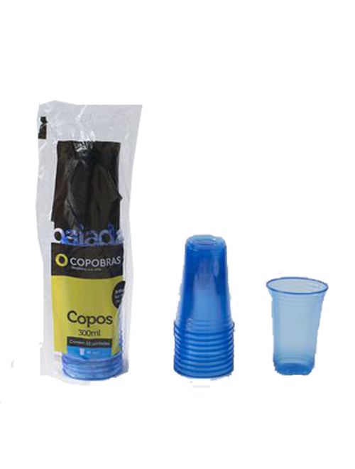 Copos Balada Neon Azul 300ml c/25 - Copobras