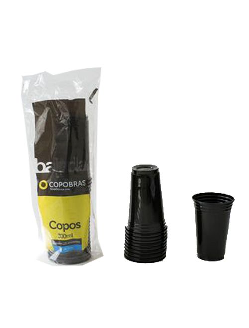 Copos Balada Neon Preto 300ml c/25 - Copobras
