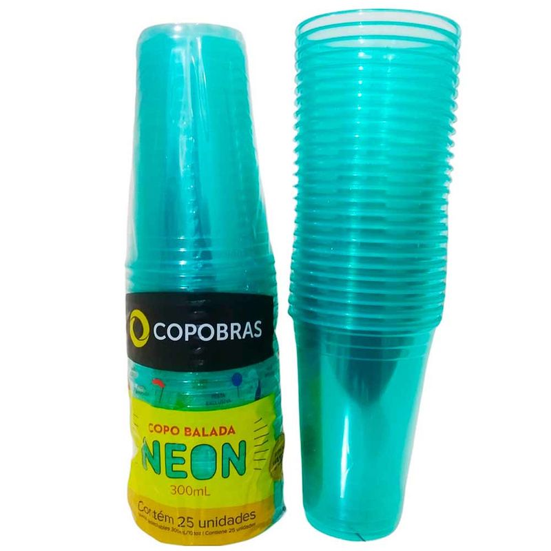Copos-Balada-Neon-Verde-300ml-c-25---Copobras