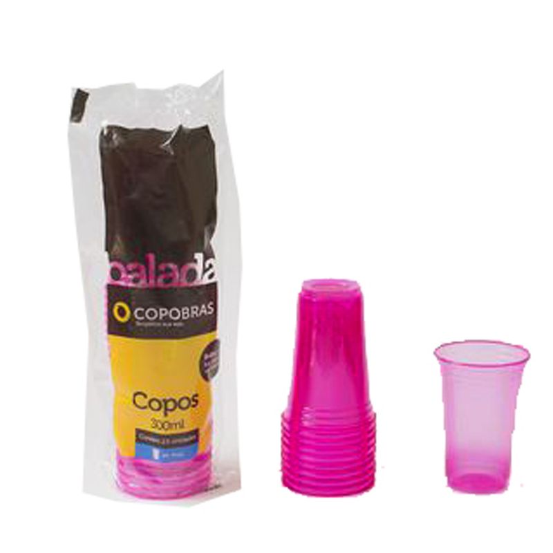 Copos-Balada-Neon-Rosa-300ml-c-25---Copobras