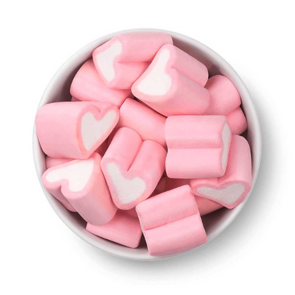 Marshmallow Coração Rosa e Branco Fini - Doce Malu