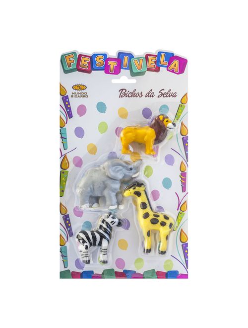 Velas Festivela Bichos da Selva c/4 - Mundo Bizarro