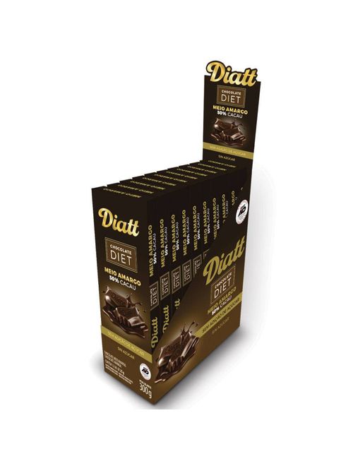 Tablete de Chocolate Meio Amargo Diet 25g c/12 - Diatt