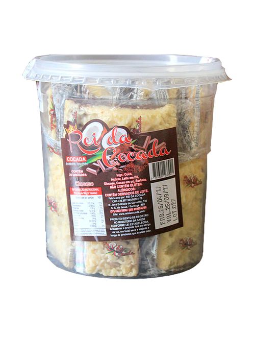 Cocada Chocolate Pote c/20 - Rei da Cocada