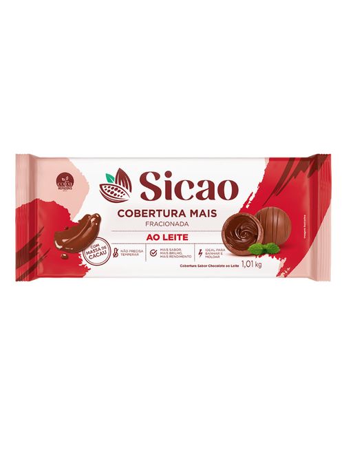 Barra Chocolate Cobertura Mais Fácil Ao Leite 1,01kg - Sicao