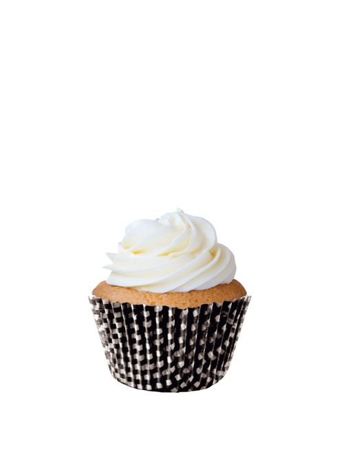 Forminha Mini Cupcake Impermeável  Xadrez Preta c/45 - Mago
