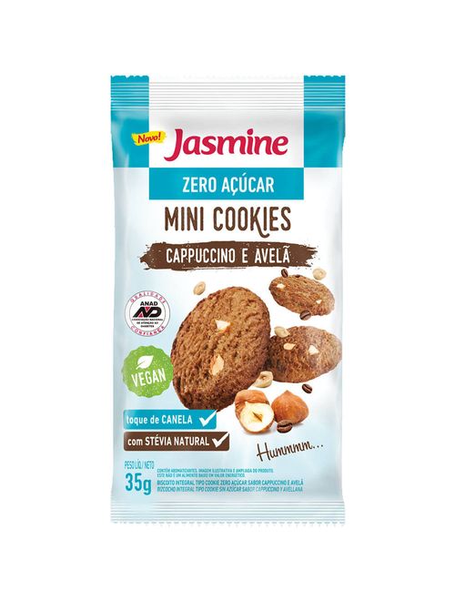 Mini Cookie Zero Açúcar Capuccino e Avelã 35g - Jasmine