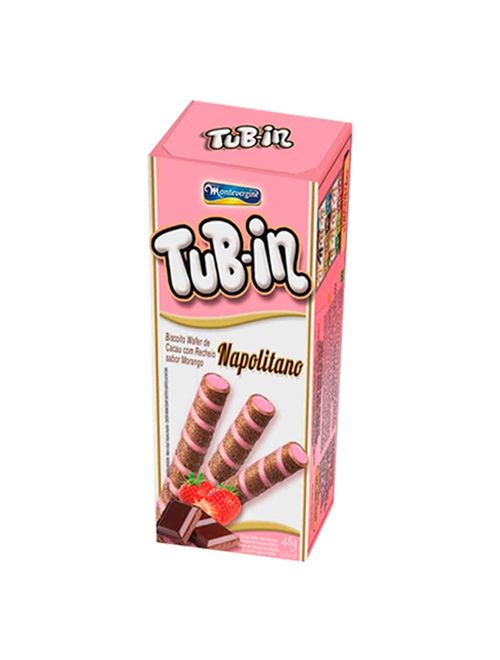 Tubinho de Wafer Tub In Napolitano 48g c/24 - Montevérgine