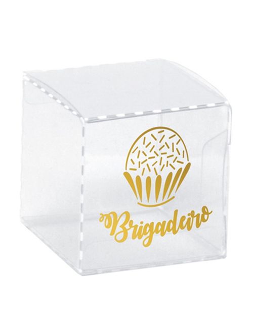 Caixa Para Brigadeiro Acetato Ouro 4x4cm c/10 - Cromus