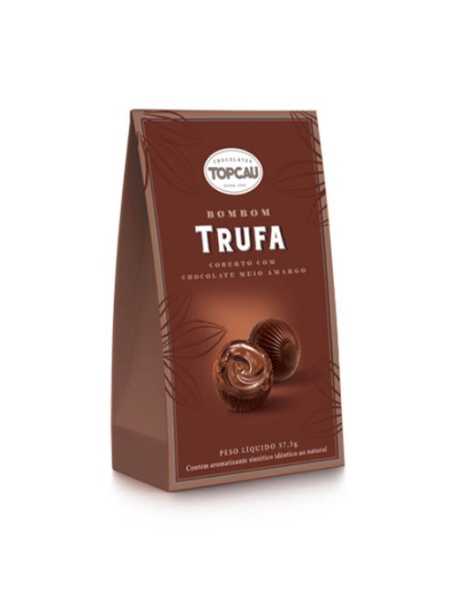 Bombom Chocolate Meio Amargo Trufa 57,5g - Top Cau