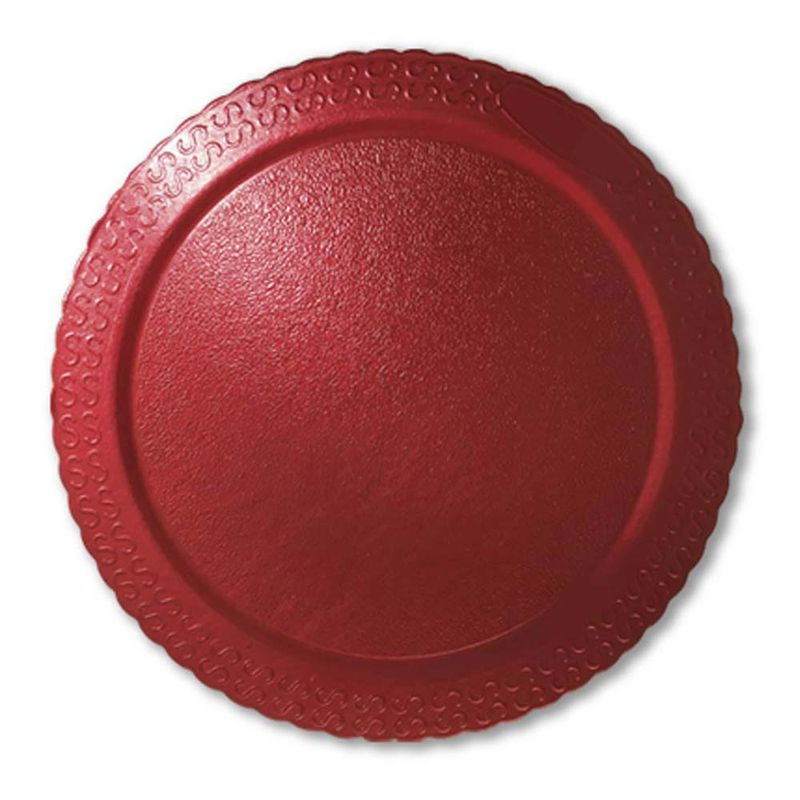 Prato-Plano-Cake-Board-Vermelho-Redondo-35cm---Ultrafest