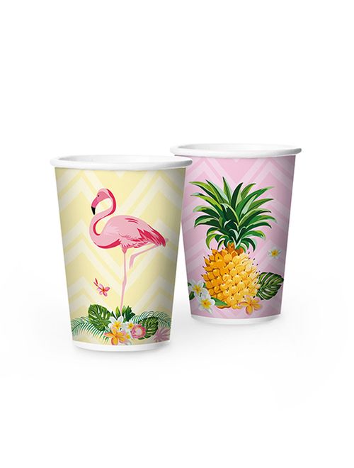 Flamingo Copo de Papel c/8 - Regina