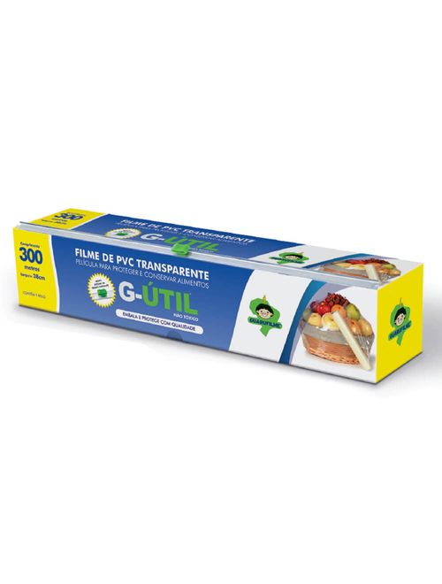 Rolo de Filme PVC com Trilho Cortante 300mx28cm - Guarufilme