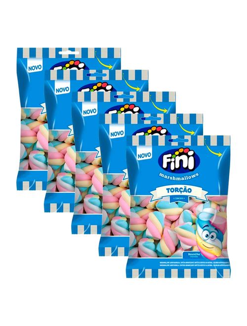 Kit 5 Marshmallows Torção Coloridos 250g - Fini