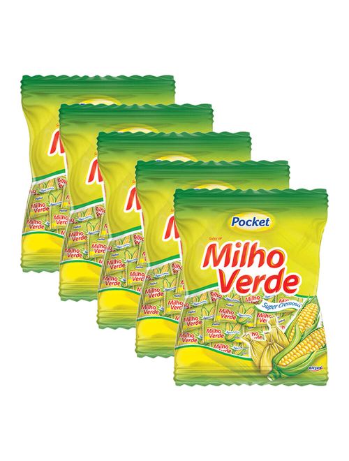 Kit 5 Balas Pocket Milho Verde 500g - Riclan