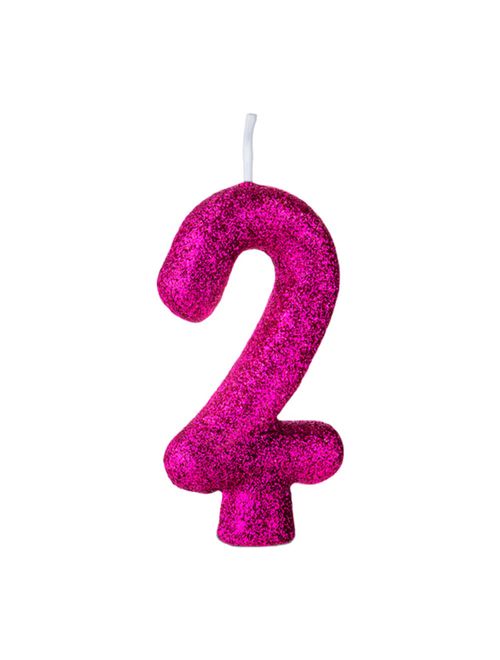 Vela de Aniversário Cintilante Pink Nº 2 - Regina
