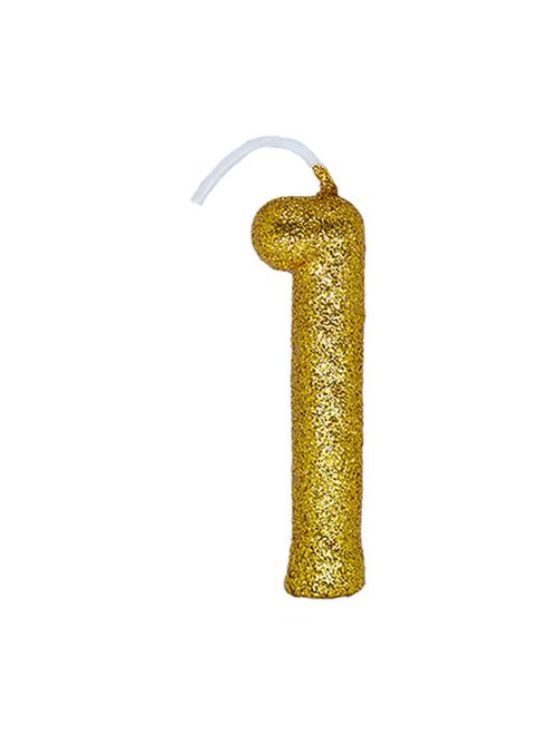 Vela de Aniversário Cintilante Dourado Nº 1 - Regina