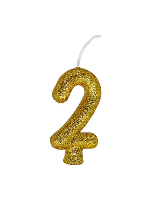 Vela de Aniversário Cintilante Dourado Nº 2 - Regina