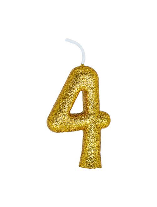 Vela de Aniversário Cintilante Dourado Nº 4- Regina