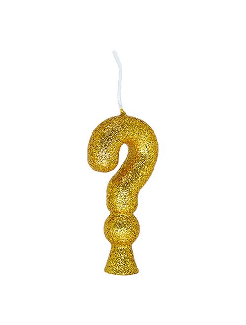 Vela de Aniversário Cintilante Interrogação Dourado - Regina