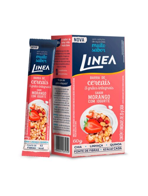 Barra de Cereal Diet 3 Grãos Morango com Iogurte c/3 - Linea