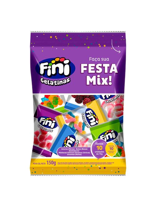 Bala de Gelatina Festa Mix c/10 - Fini