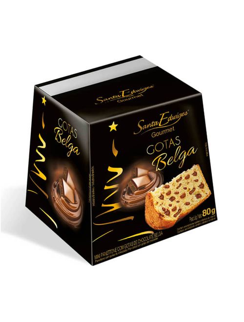 Mini Panettone Gotas de Chocolate Belga 80g - Santa Edwiges