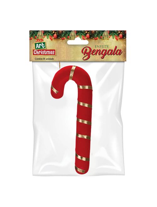 Enfeite de Natal Bengala Listrada Grande Un - Art Christmas