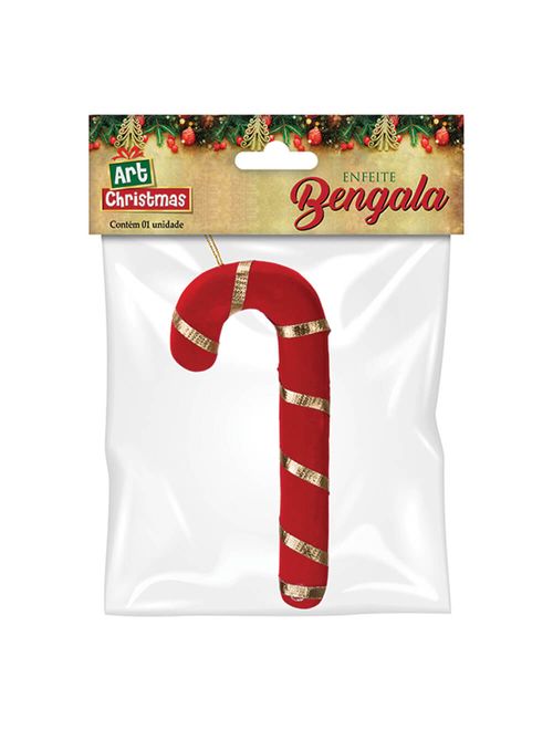 Enfeite de Natal Bengala Listrada Pequena Un - Art Christmas
