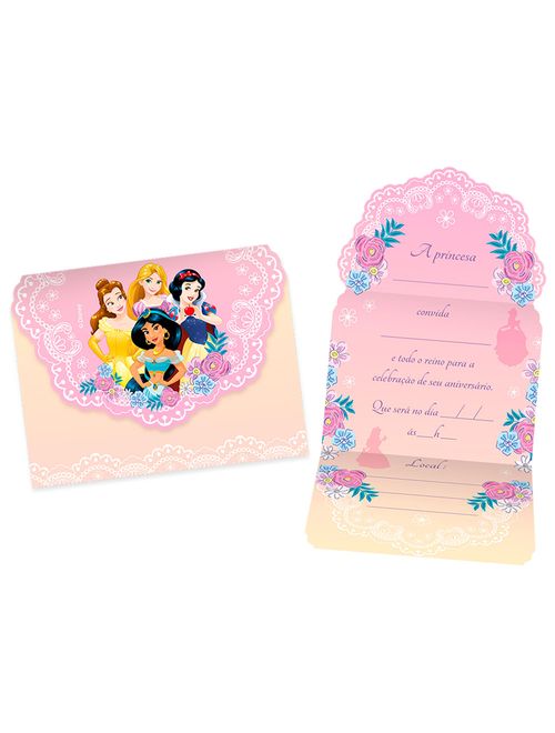 Jardim das Princesas Disney Convite Grande c/8 - Regina