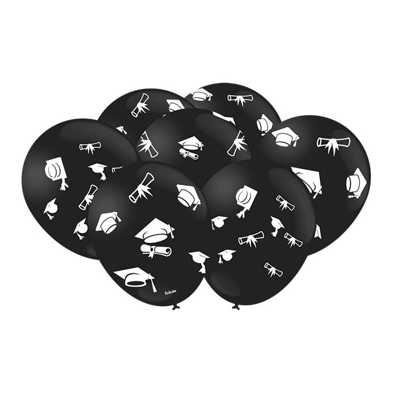 Balao-Latex-Decorado-Formatura--Preto-C-25---Festcolor