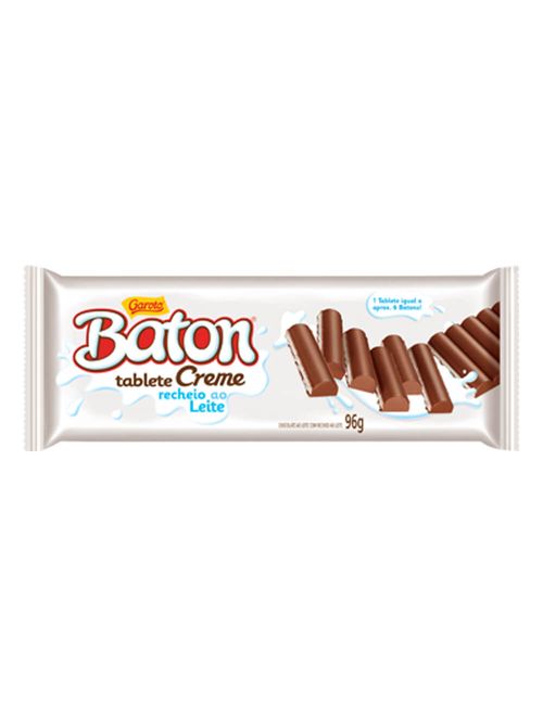 Tablete de Chocolate Baton Ao Leite Recheio Creme 96g - Garoto