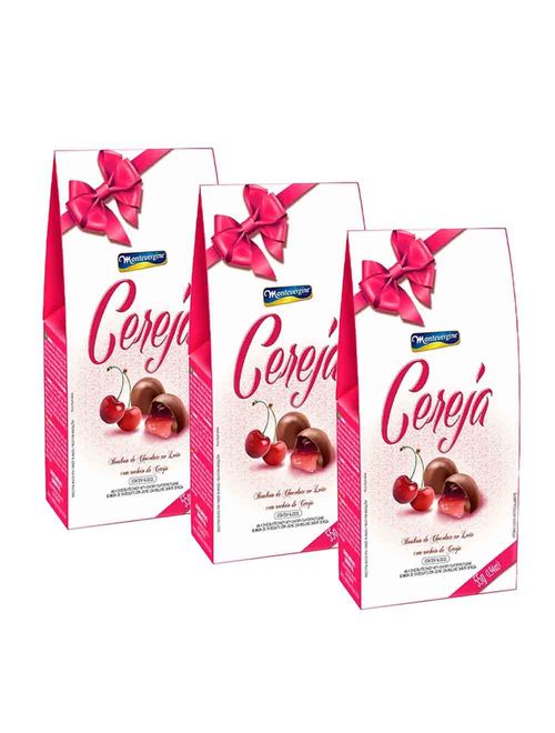 Kit 3 Caixas Bombom Cereja Picada ao Licor 55g - Montevergine