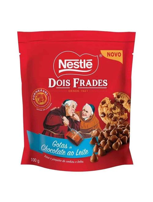 Gotas de Chocolate ao Leite Forneáveis Dois Frades 100g - Nestlé