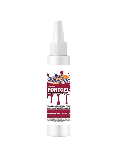 Corante em Gel Fortgel Vermelho Cereja 30g - Fine Line