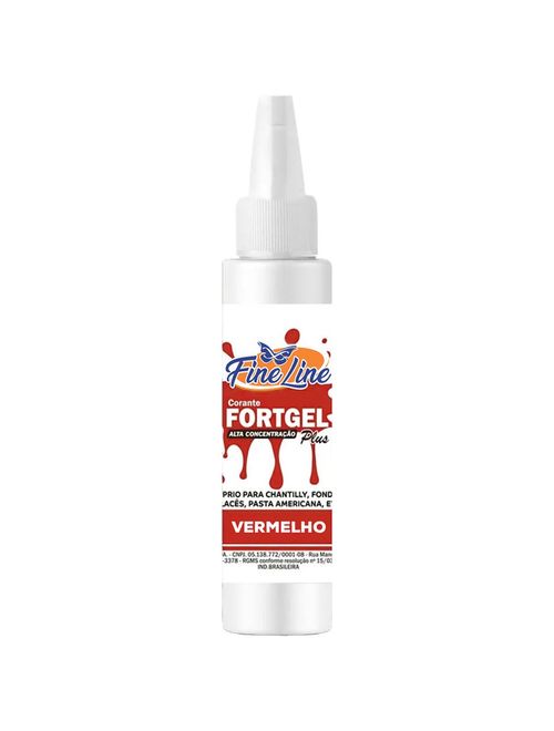Corante em Gel Fortgel Vermelho 30g - Fine Line