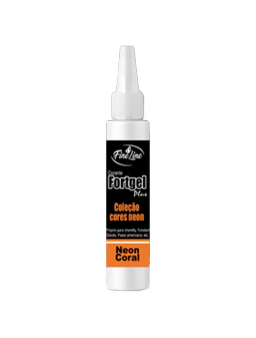 Corante em Gel Fortgel Neon Coral  30g - Fine Line