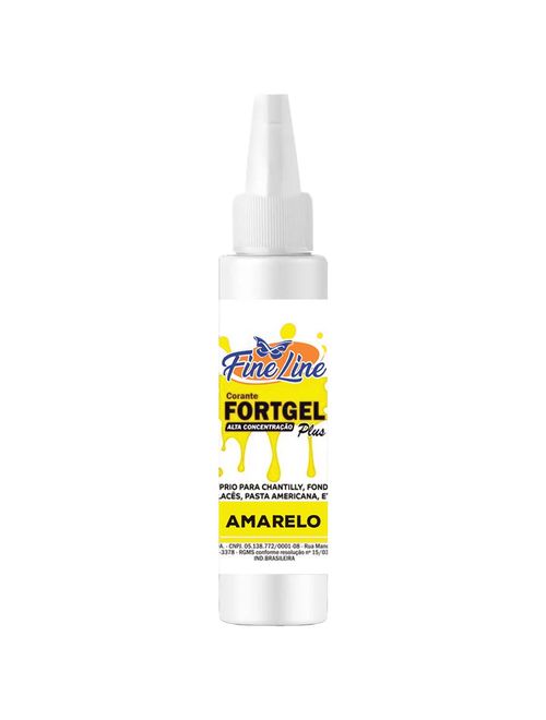 Corante em Gel Fortgel Amarelo 30g - Fine Line