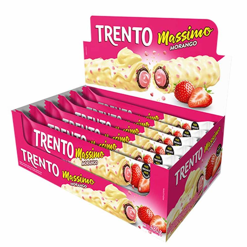 Chocolate Trento Massimo Morango c/16 - Peccin - Doce Malu