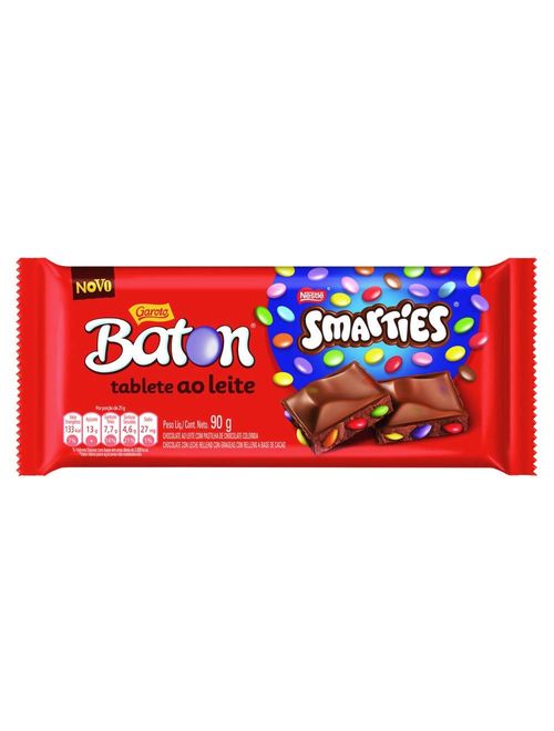 Tablete de Chocolate Baton Smarties 90g - Garoto